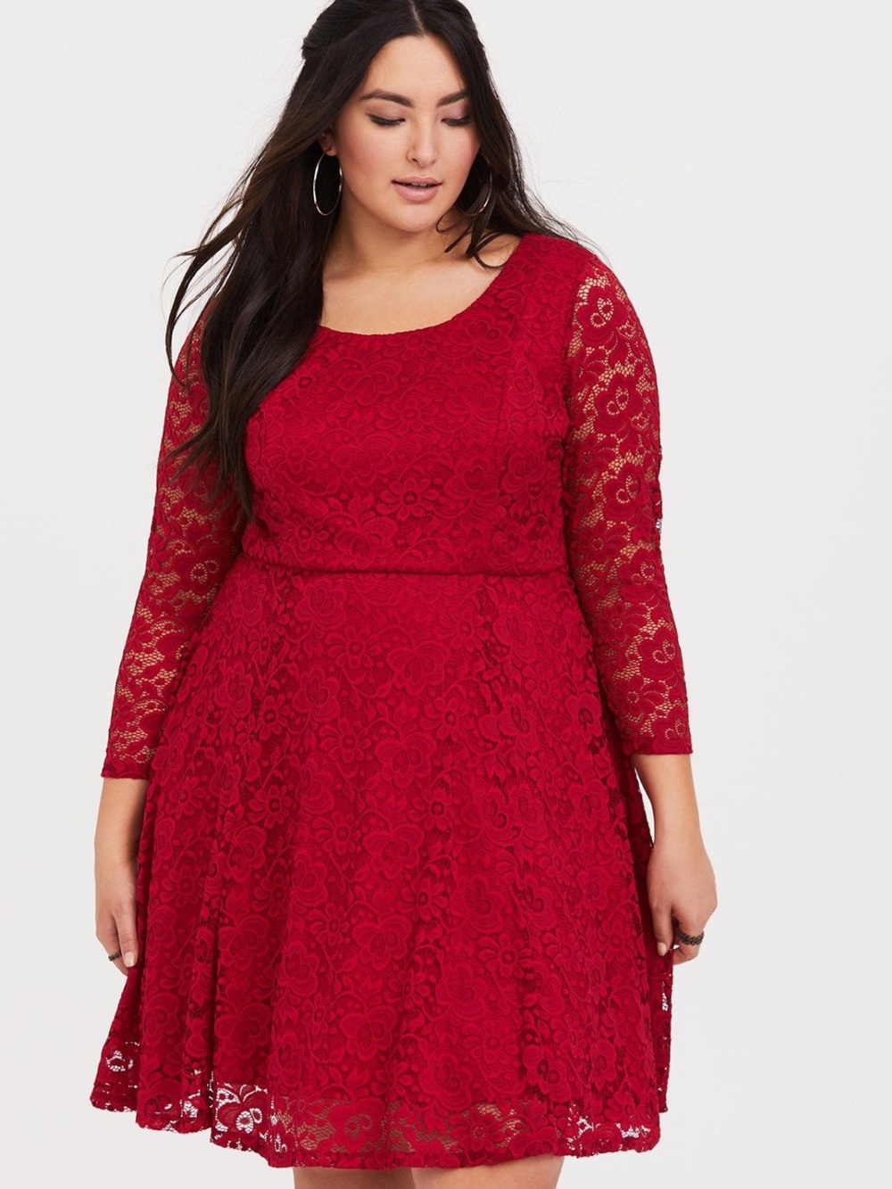 torrid Red lace Midi skater dress 2x